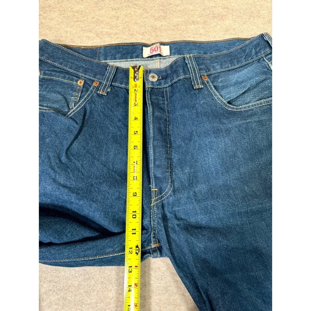 Levis 501 Original Fit Jeans Men 36x32 Blue Denim Cotton Button Fly Straight Leg